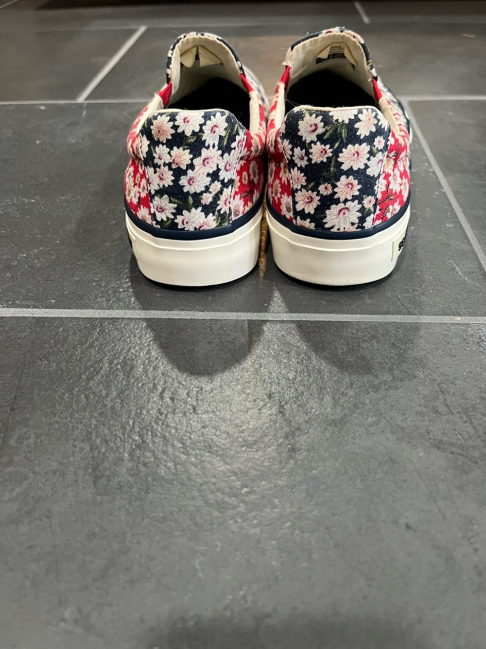 SeaVees Women’s Floral Slip-On Sneakers in Navy and Red - Picture 4 of 6